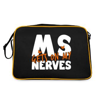 MS Gets on My Nerves - Multiple Sclerosis - Retro Tasche - Schwarz/Gold - Hinten