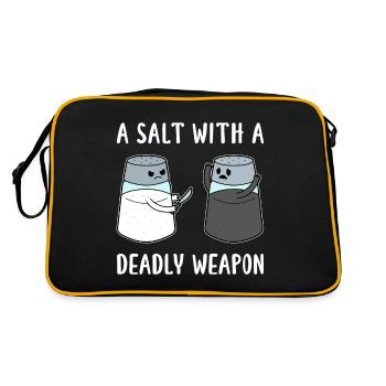 A Salt with a Deadly Weapon - Retro Tasche - Schwarz/Gold - Hinten