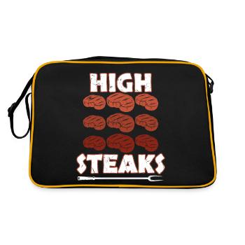 High Steaks Poker Meat Lover Pun - Retro Bag - black/gold - Back