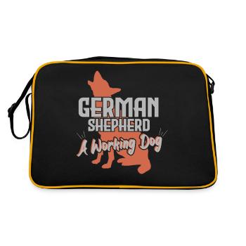 German Shepherd A Working Dog - Retro Bag - black/gold - Back
