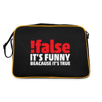 False it's funny because it's true Programmer - Retro Bag - black/gold - Back