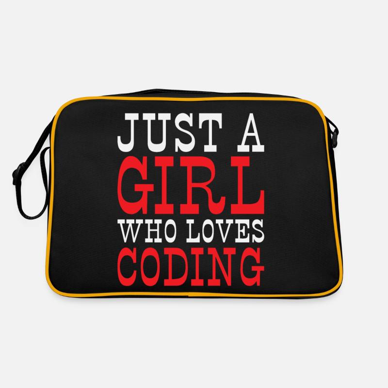 Just a Girl who loves Coding Programmer Retro Tasche