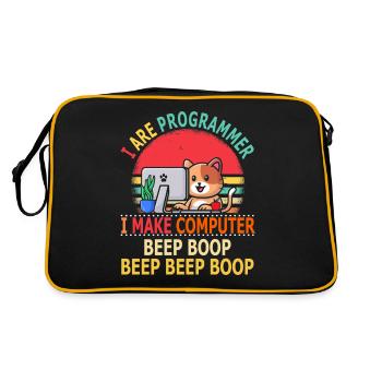 Je suis programmeur Je fais un bip d’ordinateur Boop - Sac Retro - noir/or - Dos