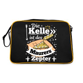 Die Kelle ist des Maurers Zepter - Retro Tasche - Schwarz/Gold - Hinten