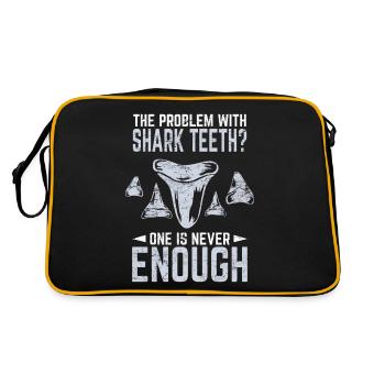 The Problem With Shark Teeth? One Is Never Enough - Retro Bag - black/gold - Back