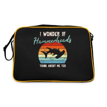 Je me demande si les hammerheads pensent à moi trop Hammerh - Sac Retro - noir/or - Dos
