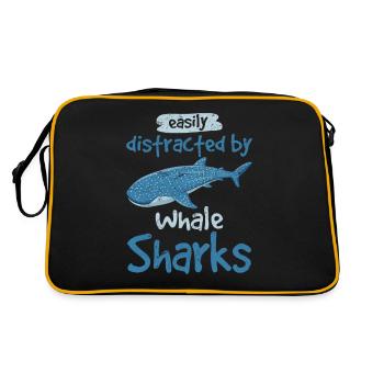Facilement distrait par les requins-baleines Mignon requin-baleine - Sac Retro - noir/or - Dos