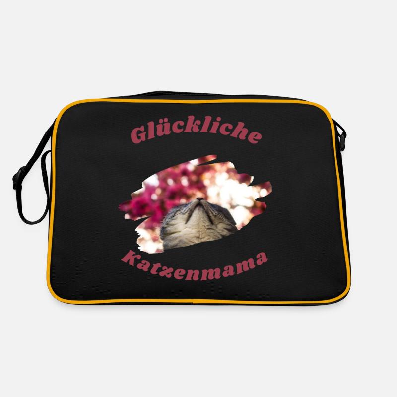 Glückliche Katzenmama Muttertag Mutter Bunt Lustig Retro Tasche