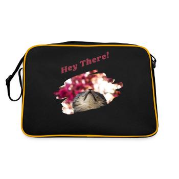 Hey there Cat Cat Saying British Shorthair Fun - Retro Bag - black/gold - Back
