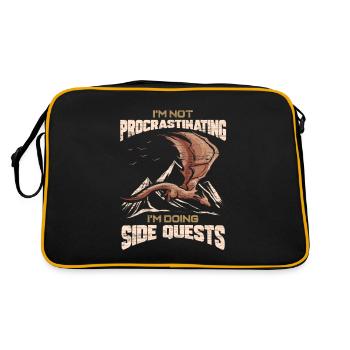 I'm not procrastinating I'm doing Side Quests - Retro Tasche - Schwarz/Gold - Hinten