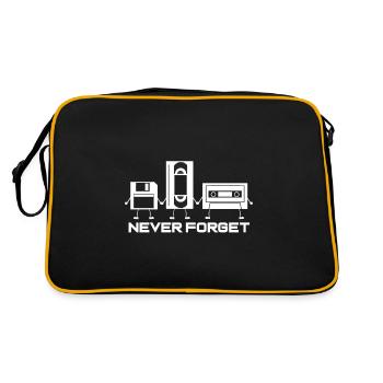 Never Forget Audio Cassette Tape - Retro Tasche - Schwarz/Gold - Hinten