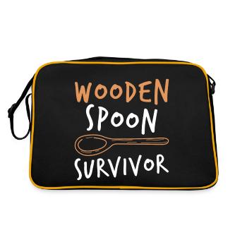 Wooden Spoon Survivor - Retro Tasche - Schwarz/Gold - Hinten