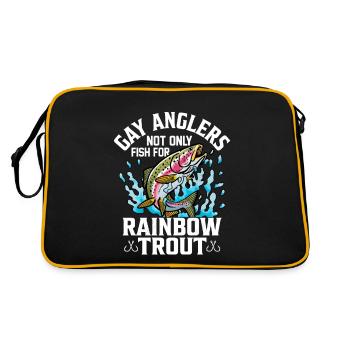 Gay Anglers Not Only Fish For Rainbow Trout Fishin - Retro Bag - black/gold - Back