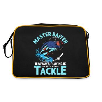 Master Baiter Always Playing With My Tackle Fishin - Retro Bag - black/gold - Back
