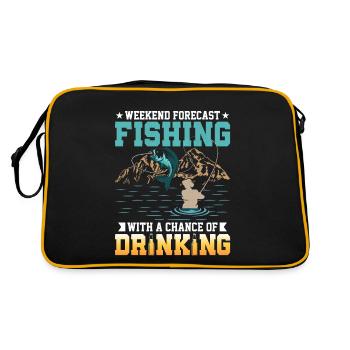 Weekend Forecast Fishing With A Chance Of Drinking - Retro Bag - black/gold - Back