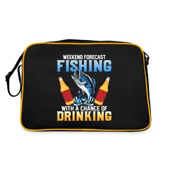 Weekend Forecast Fishing With A Chance Of Drinking - Retro Bag - black/gold - Back