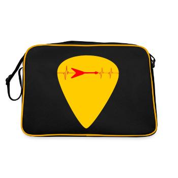rythme cardiaque battement cœur guitare - Sac Retro - noir/or - Dos