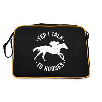 Yep I Talk To Horses Horse Riding Horse Girl Horse - Retro Bag - black/gold - Back