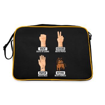 Rock Paper Scissors Nothing Beats Horses Horse Rid - Retro Bag - black/gold - Back