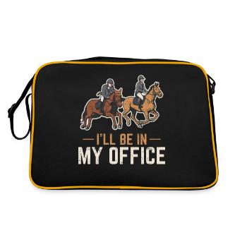 I'll Be In My Office Farm Horses Horseback Horse R - Retro Bag - black/gold - Back