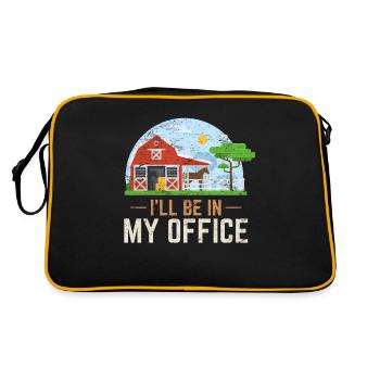 I'll Be In My Office Farm Horses Horseback Horse R - Retro Bag - black/gold - Back