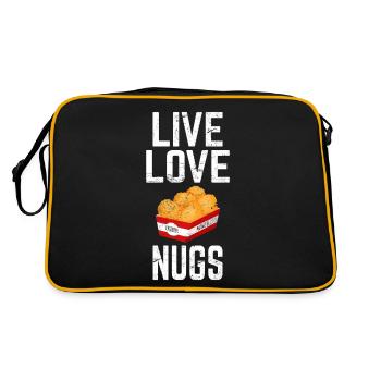 Live Love Nugs Drôle de nugget de poulet Nugget Lover N - Sac Retro - noir/or - Dos