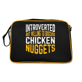 Introverted But Willing To Discuss Chicken Nuggets - Retro Bag - black/gold - Back