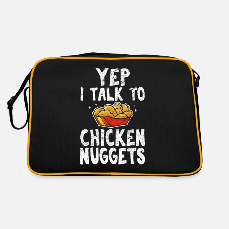 Yep I Talk To Chicken Nuggets Funny Chicken Nugget Retro Bag