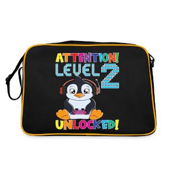 Attention Level 2 Unlocked Birthday - Retro Bag - black/gold - Back