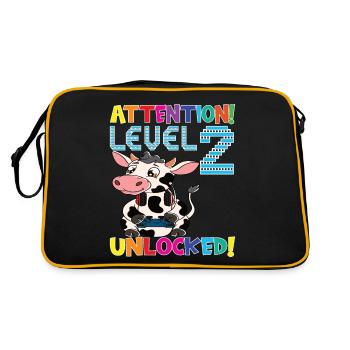 Attention Level 2 Unlocked Birthday - Retro Bag - black/gold - Back
