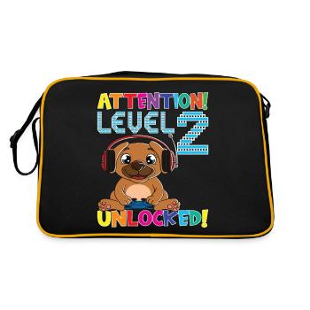 Attention Level 2 Unlocked Birthday - Retro Bag - black/gold - Back