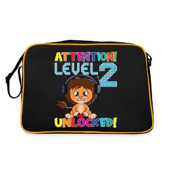 Attention Level 2 Unlocked Birthday - Retro Bag - black/gold - Back