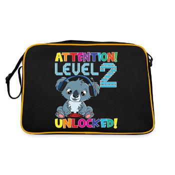 Attention Level 2 Unlocked Birthday - Retro Bag - black/gold - Back