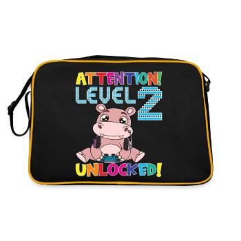 Attention Level 2 Unlocked Birthday - Retro Bag - black/gold - Back