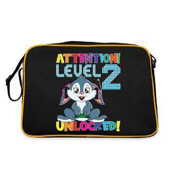 Attention Level 2 Unlocked Birthday - Retro Bag - black/gold - Back