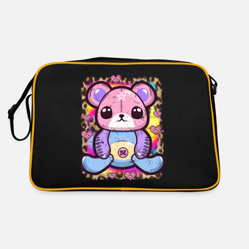 Kawaii Goth Teddy Bear Retro Bag