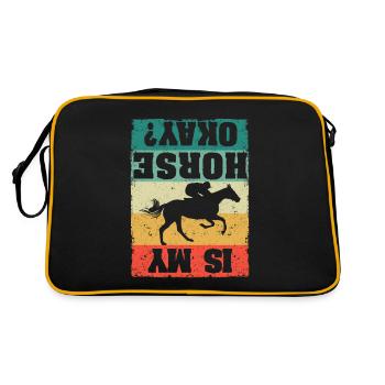 Drôle de chevaux de retour en train de tomber du cavalier est mon - Sac Retro - noir/or - Dos
