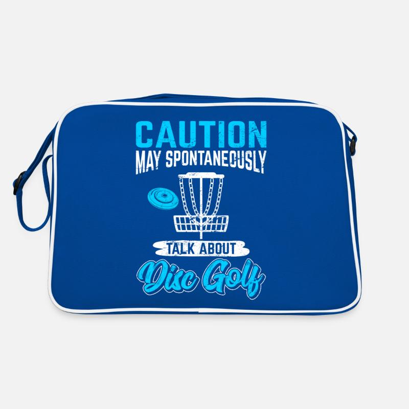 Caution May Spontaneously Talk About Disc Golf Fun Retro Tasche