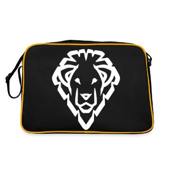 Lion's head symbol white - Retro Bag - black/gold - Back