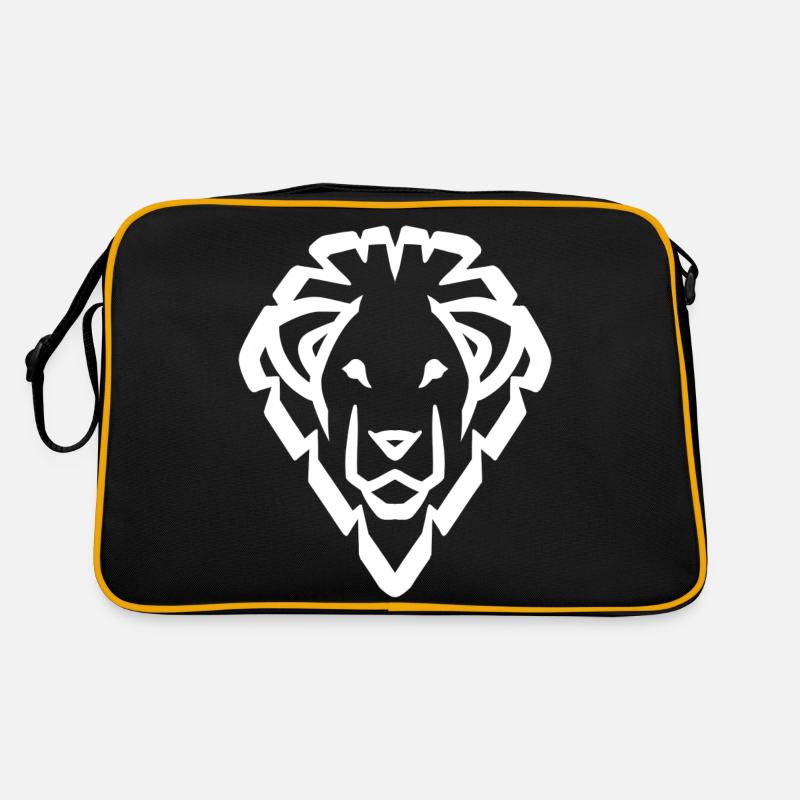 Lion's head symbol white Retro Bag