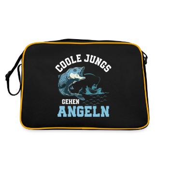 Cool guys go fishing Fisherman Angler - Retro Bag - black/gold - Back