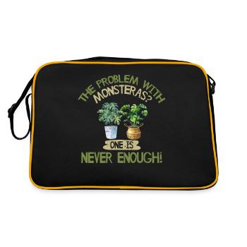 Monsteras One Is Never Enough Monster Mom Monstera - Retro Tasche - Schwarz/Gold - Hinten