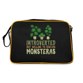 Introverted But Willing To Discuss Monsteras Monst - Retro Bag - black/gold - Back