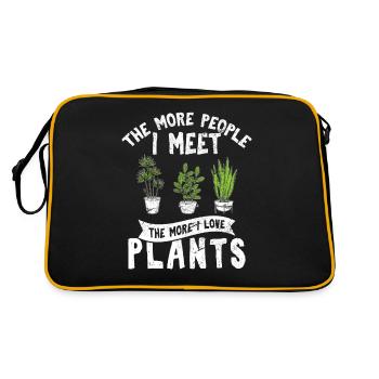 Plus je rencontre de gens, plus j’aime les plantes mignonnes - Sac Retro - noir/or - Dos