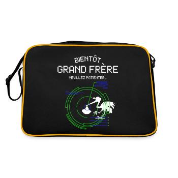 Bientôt Grand Frère Pour Futur Grand frère - Retro Bag - black/gold - Back
