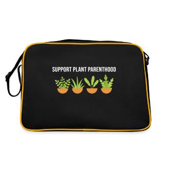 Support Plant Parenthood - Plant Lady - Retro Tasche - Schwarz/Gold - Hinten