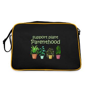 Support Plant Parenthood Plant Lover - Retro Tasche - Schwarz/Gold - Hinten