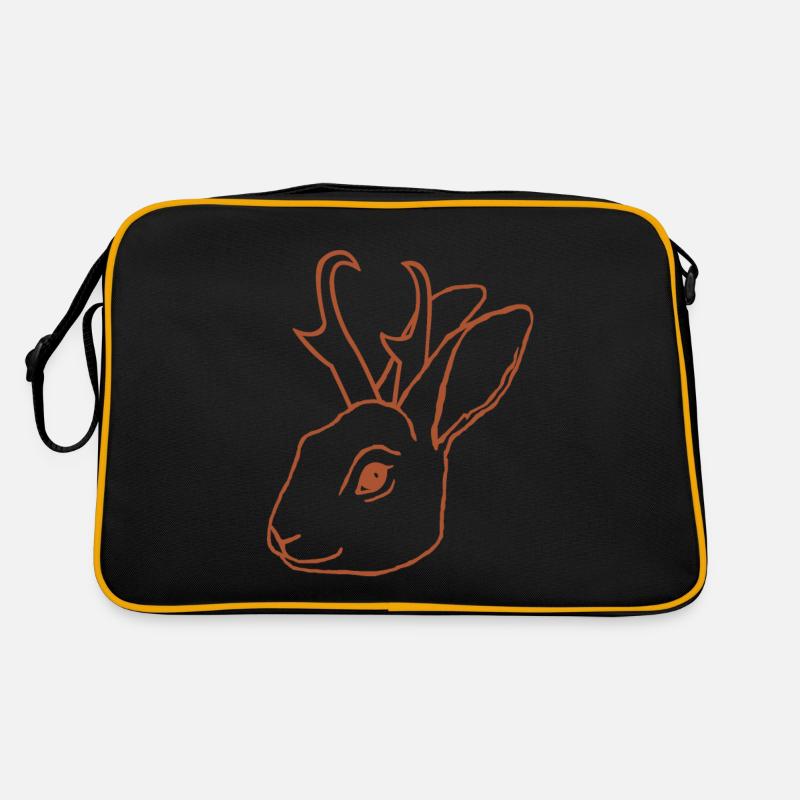 Jackalope Head Jack Rabbit Retro Tasche