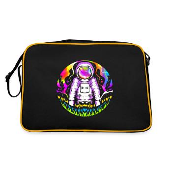 Psychonaut Trippy Hippie Alien Astronaut - Retro Tasche - Schwarz/Gold - Hinten