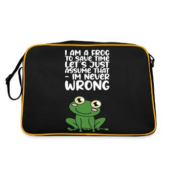 I am a frog - Retro Bag - black/gold - Back